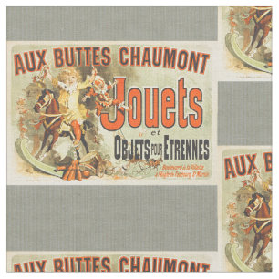 Tecido Cartaz Antigo Amigos do Brinquedo Francês Joets