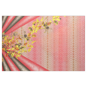 Tecido Cartaz de outono tribal. Têxtil da borboleta Boho