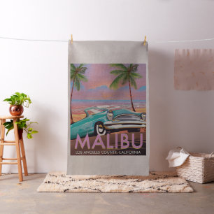 Tecido Cartaz de viagem Malibu, Los Angeles, Califórnia