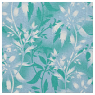 Tecido Carteira Floral Turquesa. Têxtil de Pedra Vermelha