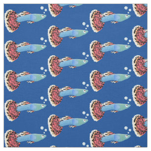 Tecido Cartografia de peixe tropical de rico bonito