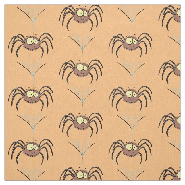 Tecido Cartografia engraçada e fofa da aranha (Modelo)