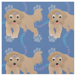 Tecido Cartoon Bearded Collie
