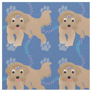 Tecido Cartoon Bearded Collie