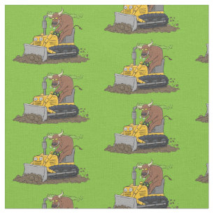 Tecido Cartoon buldozer engraçado