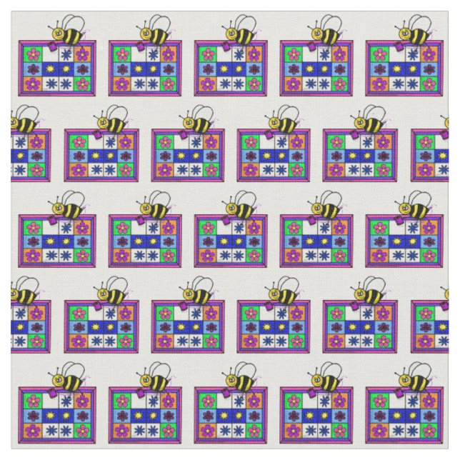 Tecido Cartoon de Colmeia de Patchwork (Detalhe)