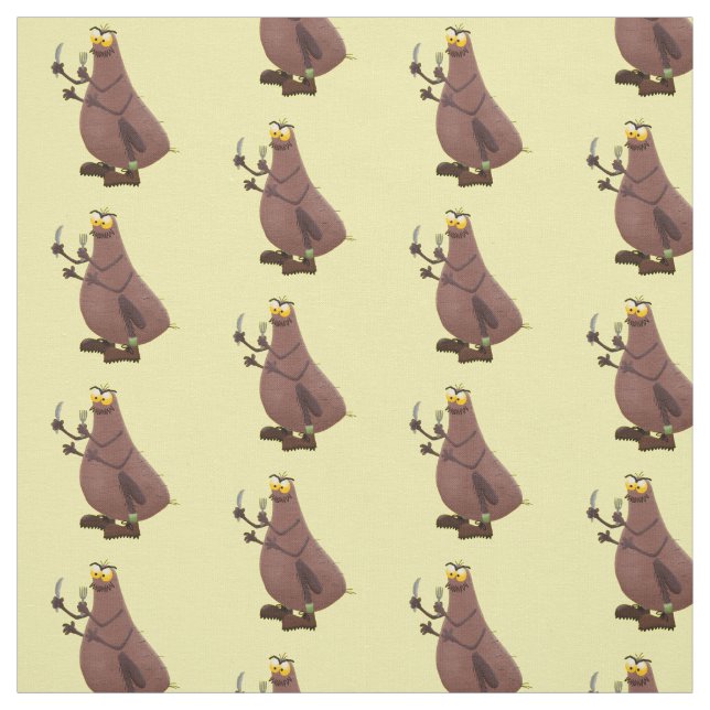 Tecido Cartoon feio e faminto (Modelo)