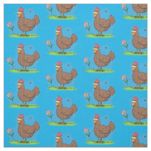 Tecido Cartoon galinha rústico
