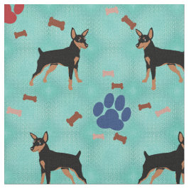 Tecido Cartoon Miniature Pinscher