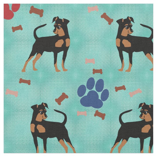 Tecido Cartoon Miniature Pinscher (Detalhe)