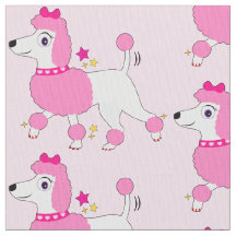 Cartoon Poodle com Cabelo e Arco Rosa