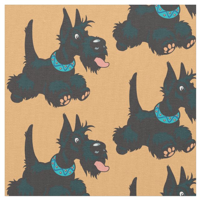 Tecido Cartoon Scottic terrier (Detalhe)