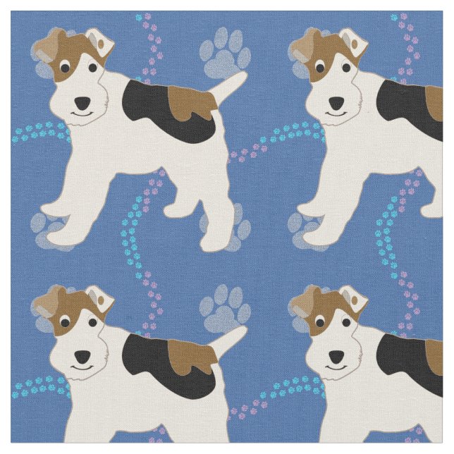 Tecido Cartoon Wire Fox Terrier (Detalhe)