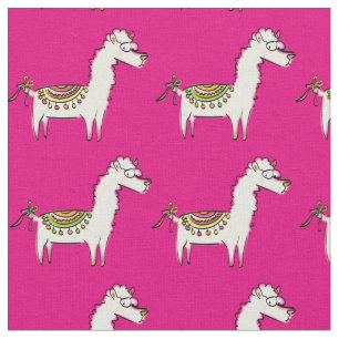 Tecido Cartoons de Lama Bonitos Meninas Rosa