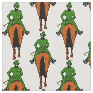 Tecido Casaco Verde Cavalo Vintage