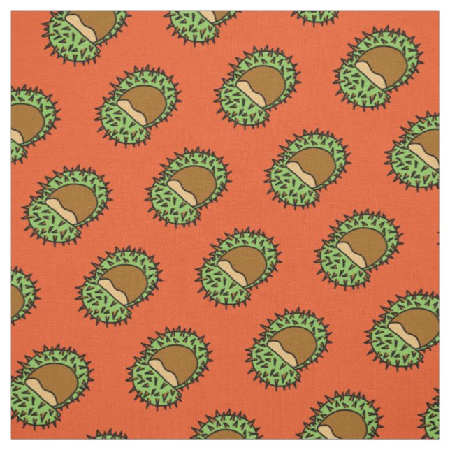 Tecido Casais de Castanhas Laranja Padrão de Outono (Modelo)