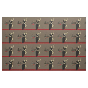 Tecido Casal de dança do salão Tan Preto 9"