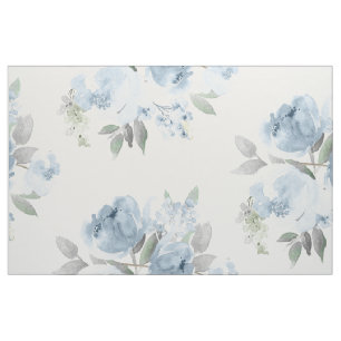 Tecido Casamento Azul Poeirento Bridal Shower Aquarela Fl