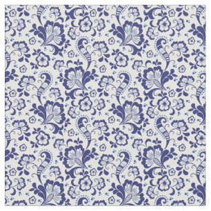 Tecido Casamento holandês floral azul de Delfts Blauw