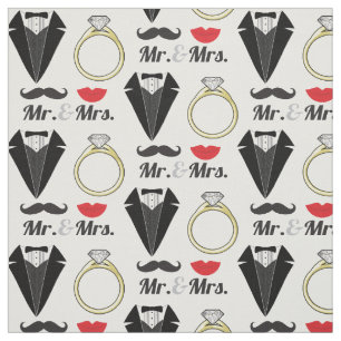 Tecido Casamento Tuxedo entre o Sr. e a Sra. Lábios Musta