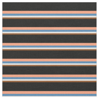 Tecido Castanho, Branco, Azul, Salmão Claro e Stripes Neg