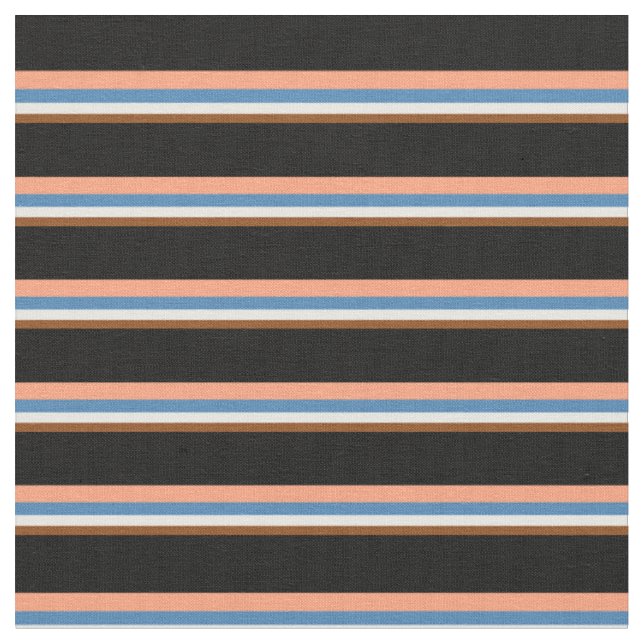 Tecido Castanho, Branco, Azul, Salmão Claro e Stripes Neg (Detalhe)