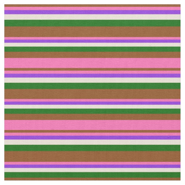 Tecido Castanho, Rosa Quente, Roxo, Bisque e Verde Escuro (Detalhe)
