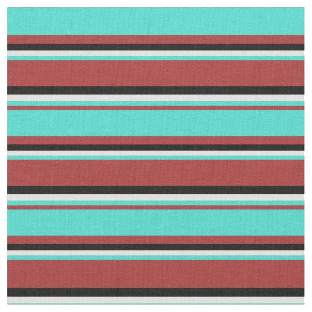 Tecido Castanho, Turquesa, Amarelo claro e Preto (Detalhe)