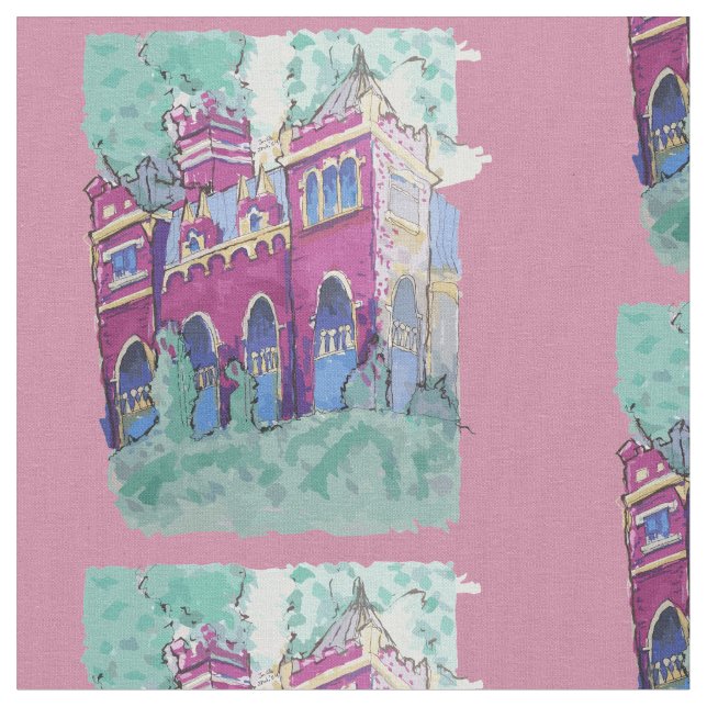 Tecido Castelo de Púrpura Colorida em Budapeste (Detalhe)