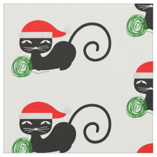 tecido cat papais noeis do xmas