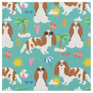 Tecido cavalier kc spaniel cão tropical verão