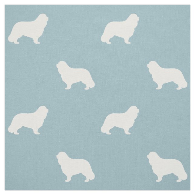 Tecido Cavalier King Charles Spaniel Dog Silhouettes (Modelo)