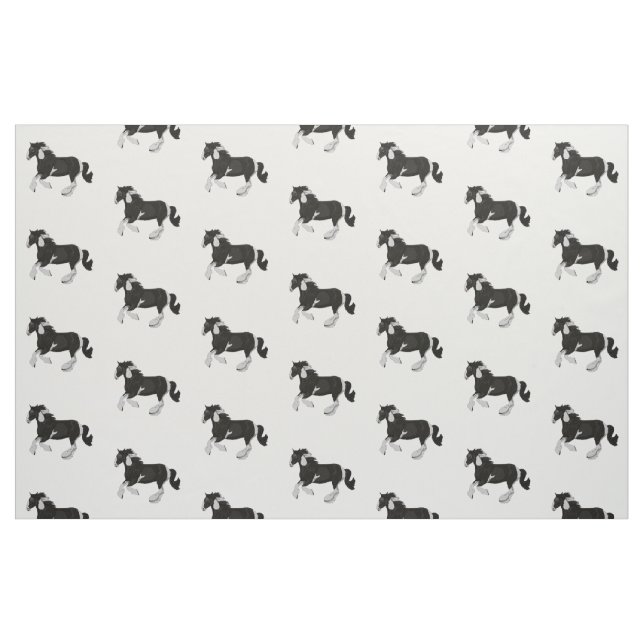 Tecido Cavalo aciganado de Vanner do Pinto preto e branco (Fat Quarter)