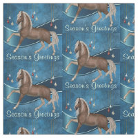 Cavalo Azul com Ornaments Season Saudações