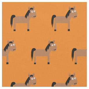 Tecido Cavalo Fofo Quarto de Bebê Infantil Laranja