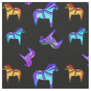 Tecido Cavalo foliar Dala azul/vermelho/rosa/roxo/verde/p