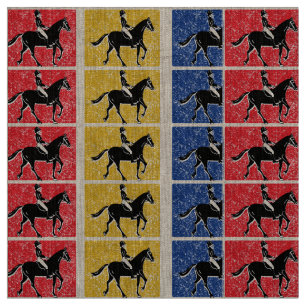 Tecido Cavalo Inglês e Cavaleiro