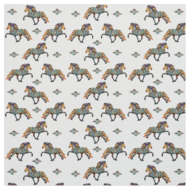 Tecido Cavalo Islandês Pop Art (Modelo)