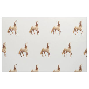 Tecido Cavalo Pônei Galês e Cob Equestre Aquarela