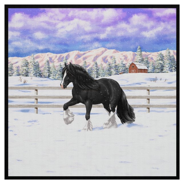 Tecido Cavalo Preto e Branco Vanner Cigano Tinker (Modelo)