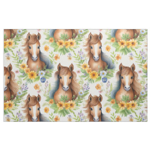 Tecido Cavalo Selvagem Fluindo Verde Amarelo Amarelo