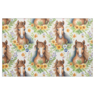 Tecido Cavalo Selvagem Fluindo Verde Amarelo Amarelo
