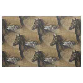 Tecido Cavalos Com Aquarela Pintura J.Korp