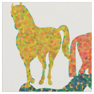 Tecido Cavalos do arco-íris - "Dotty sobre cavalos!"