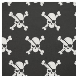 Tecido Caveira de Pirata Preto e Branco