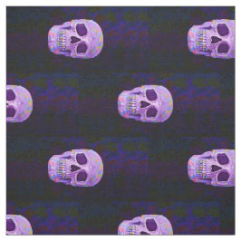 Tecido Caveira Dia Gótico Azul Roxo Dos Mortos