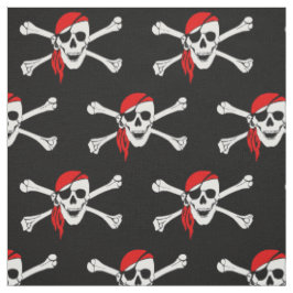 Tecido Caveira e ossos cruzados de pirata