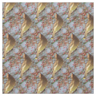 Tecido Cedar Waxwing Bird Nature Patterno