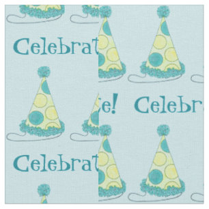 Tecido Celebrar Festa de Bolinhas Azul no Aniversário