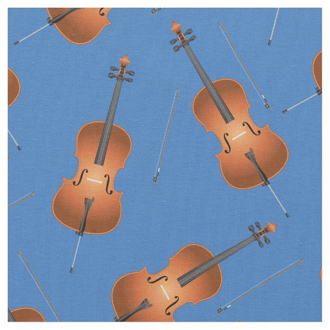 Tecido Cello Music Musical Room Decor Blue (Detalhe)